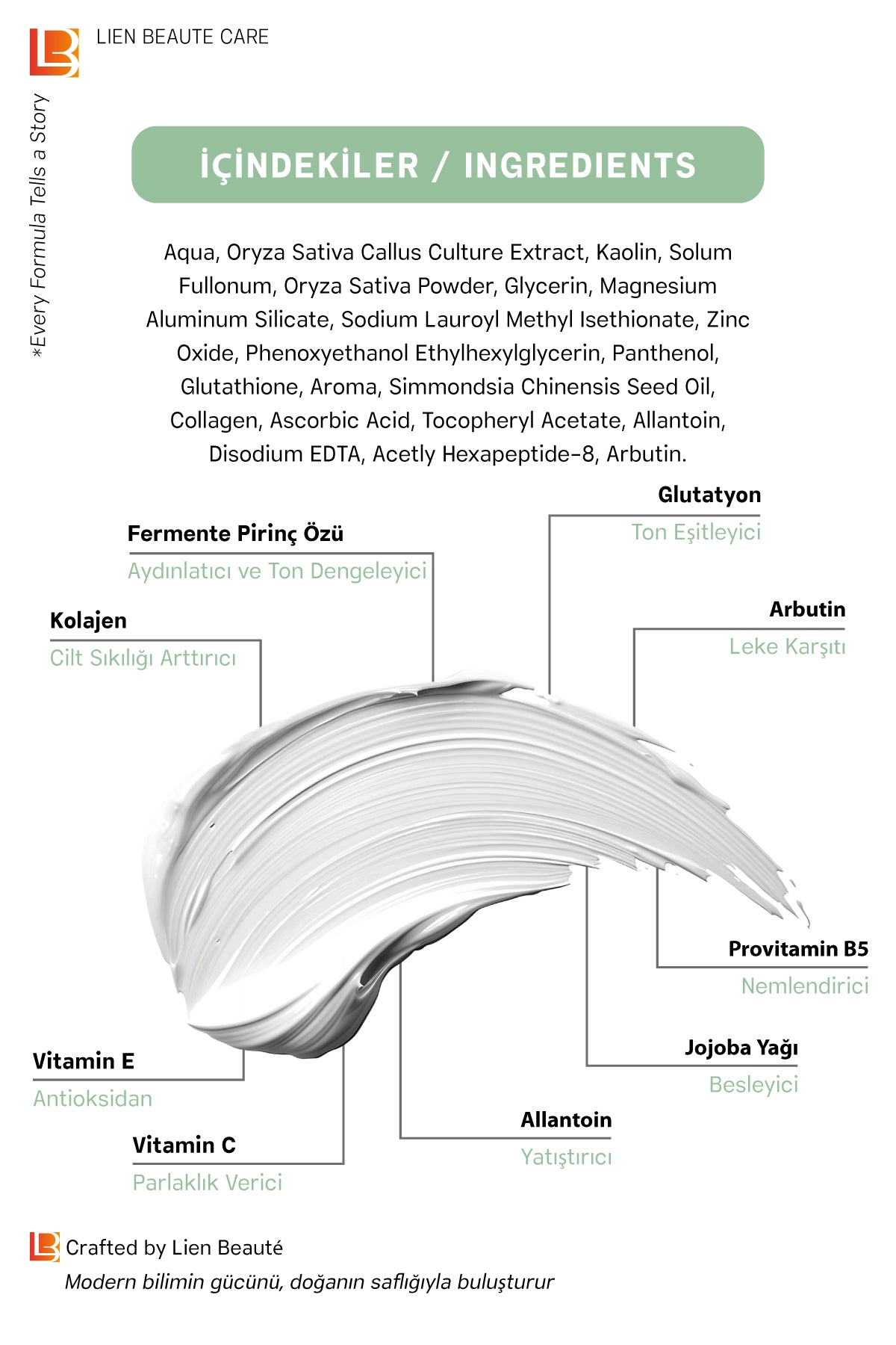 LIEN BEAUTE™ FERMANTE PİRİNÇ MASKE TÜP