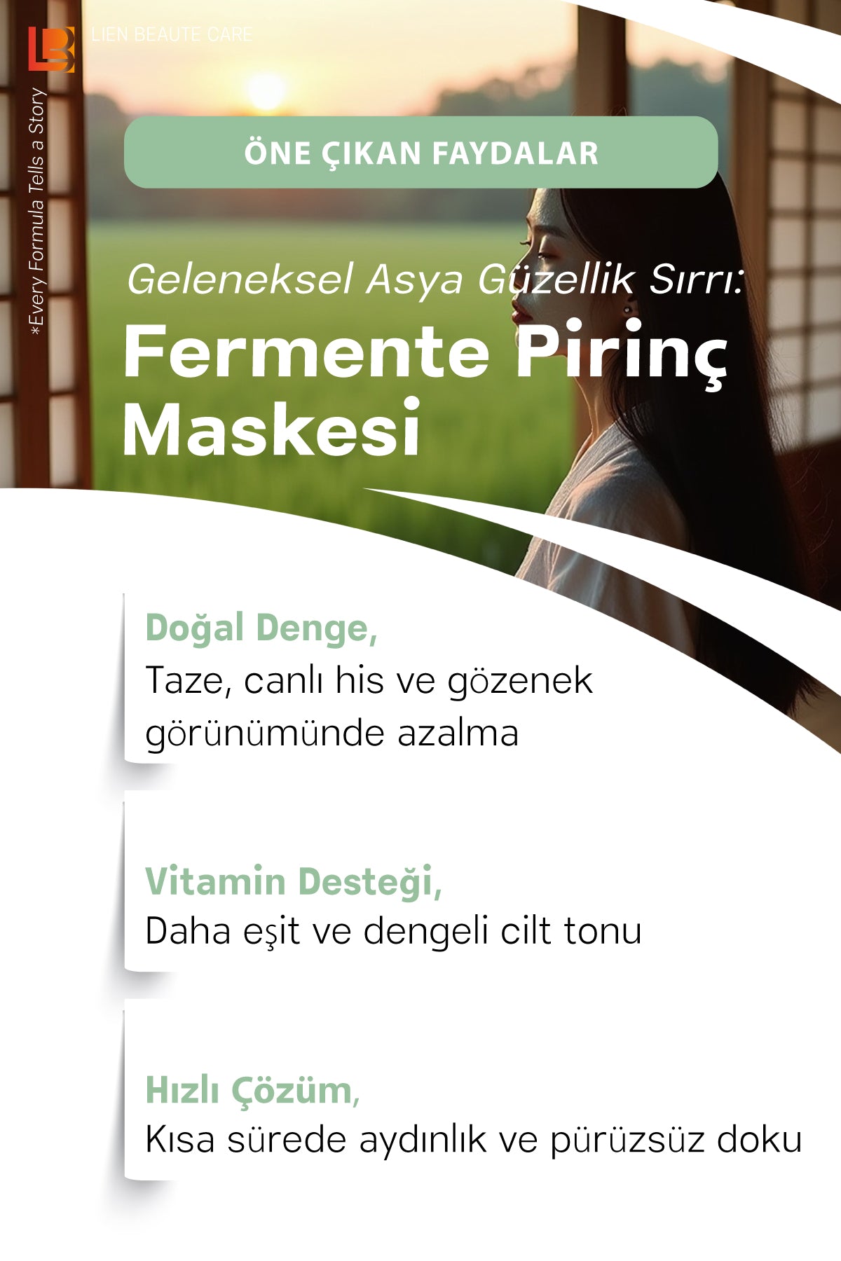 LIEN BEAUTE™ FERMANTE PİRİNÇ MASKE TÜP