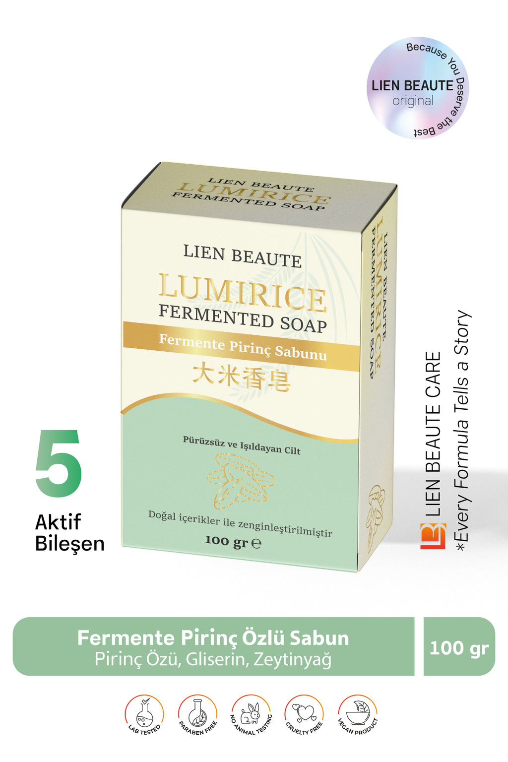 LIEN BEAUTE™ PİRİNÇ SABUNU