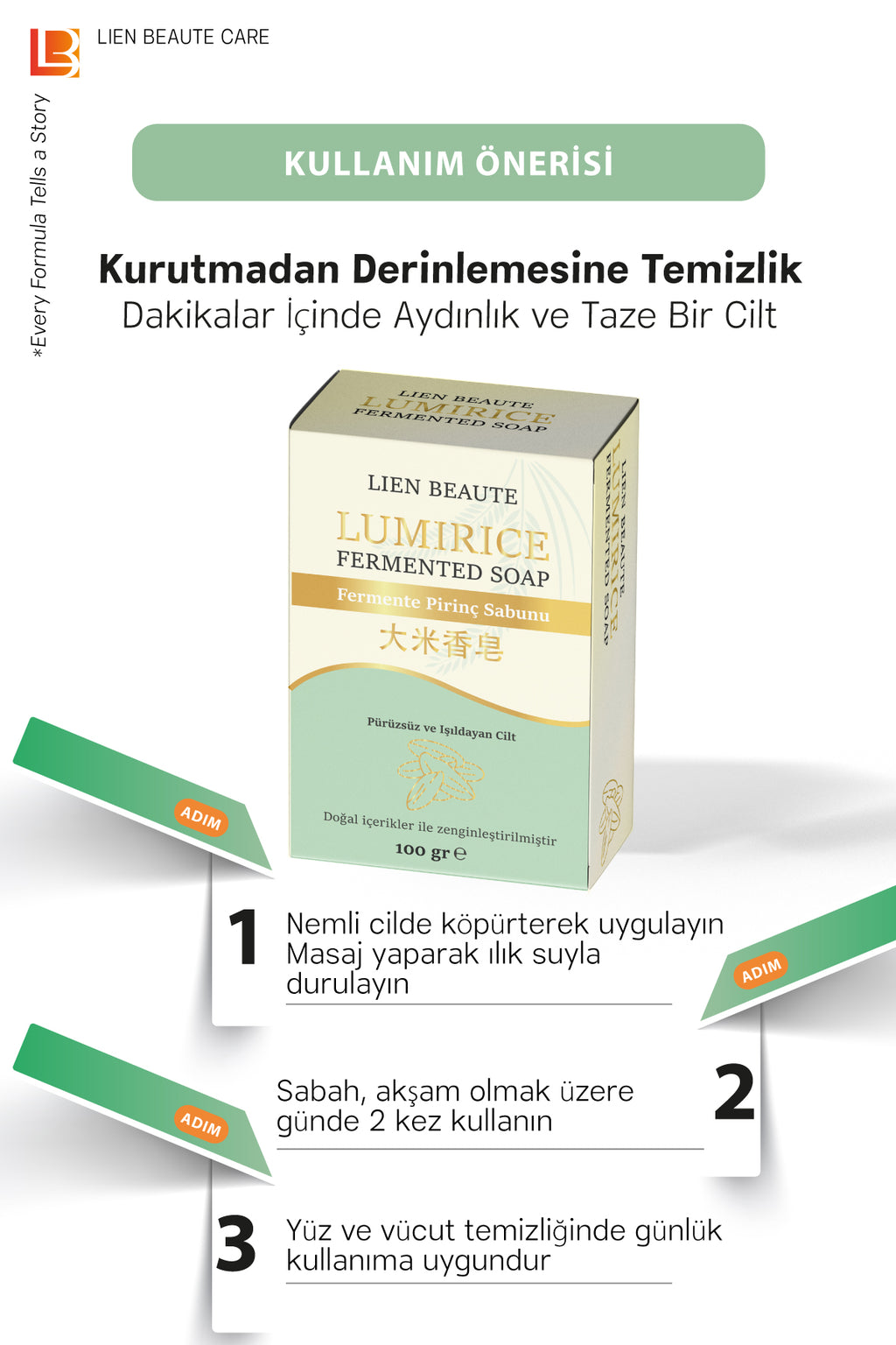 LIEN BEAUTE™ PİRİNÇ SABUNU