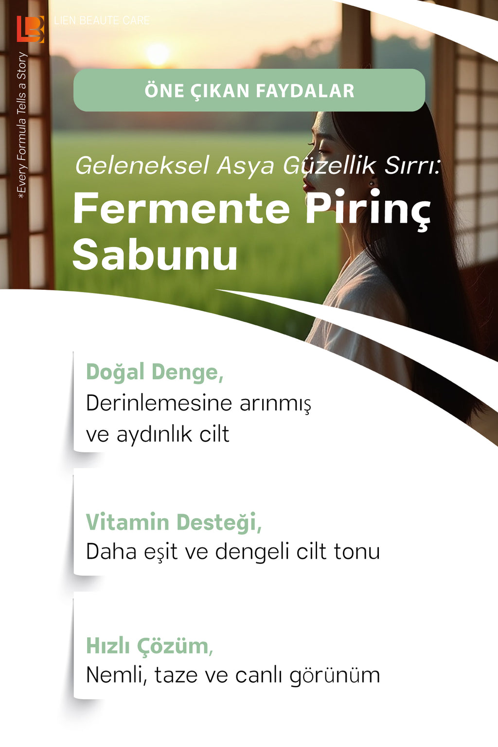 LIEN BEAUTE™ PİRİNÇ SABUNU