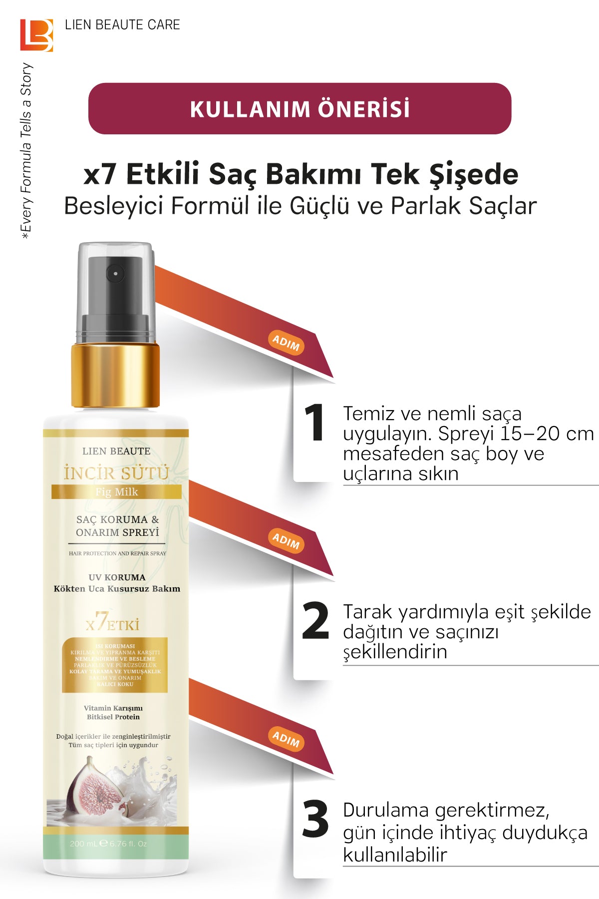 LIEN BEAUTE™ İNCİR SÜTÜ SAÇ SPREYİ